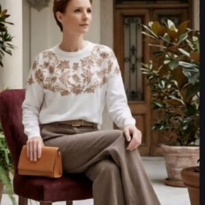 sweater tejido con bordado de lentejuelas talle large.finisimo