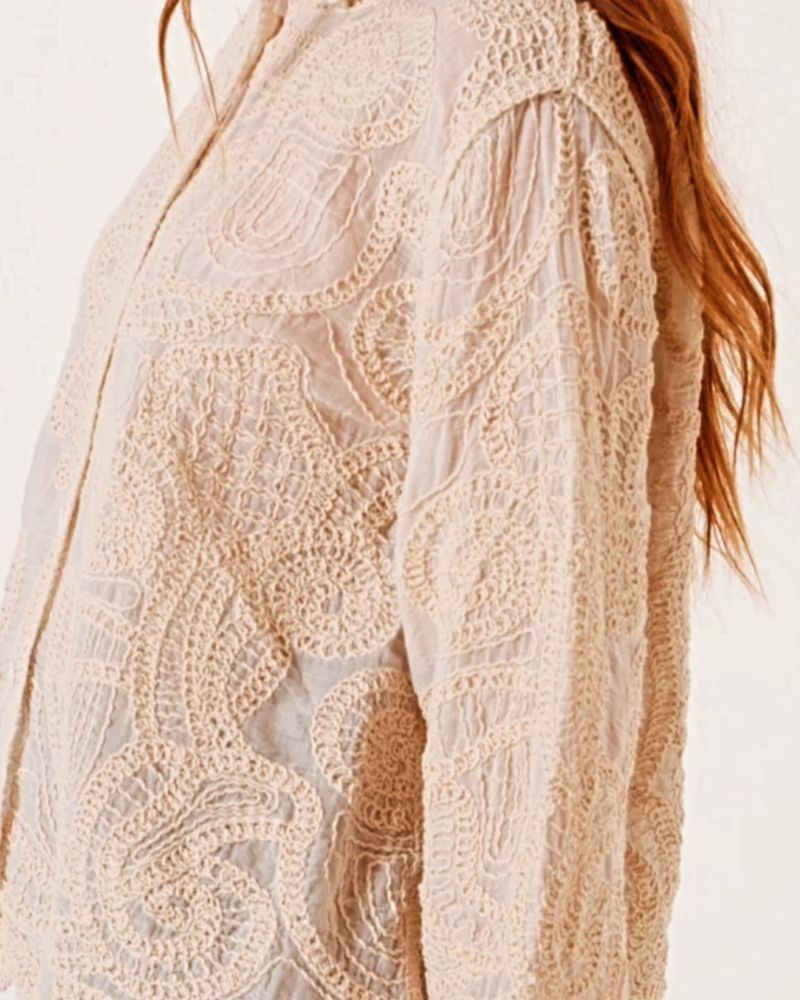 camisa artesanal bordada "boho elegance"